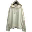 【中古】JIL SANDER+ ロゴプルオーバーパーカー JSIR420311 クリーム サイズ:XL 【200525】(ジルサンダープラス)
