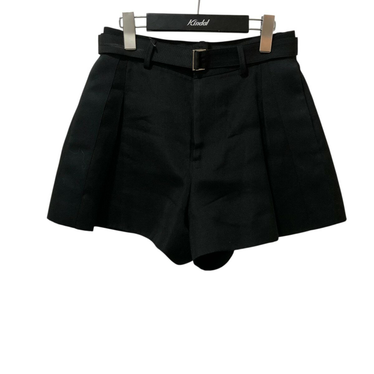 【中古】sacai シルクアンドコットン ブレンドショートパンツ 24-07603 ブラック サイズ:1 【230525】(サカイ)