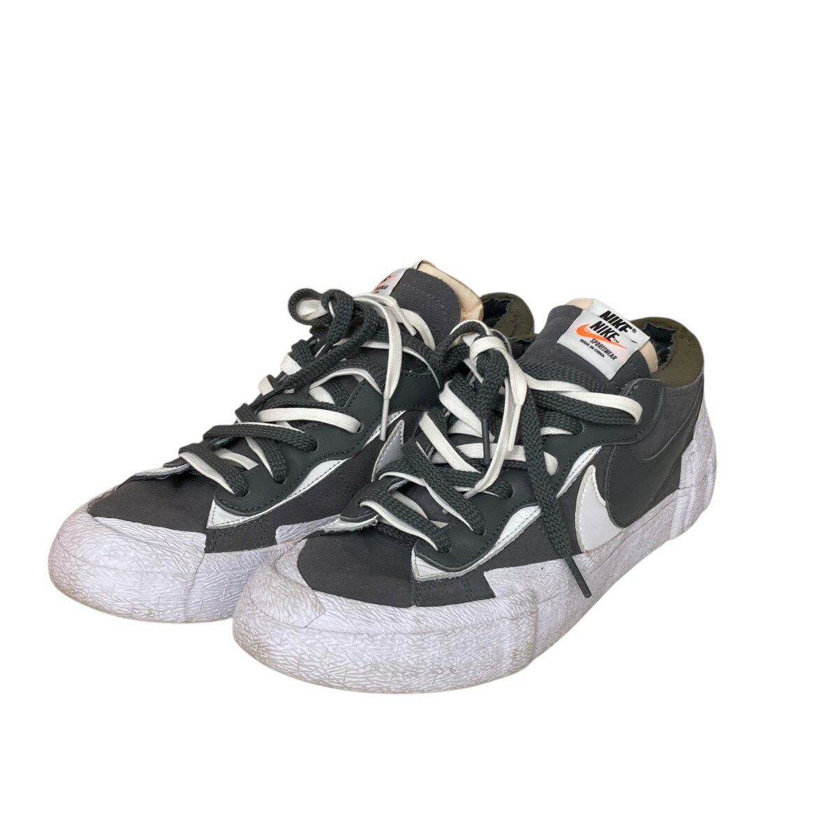 【中古】NIKE×sacaiBLAZER LOW IRON GREY スニーカー DD1877-002 グレー×ホワイト サイズ:28.0cm【価格見直し】