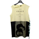 【中古】RAF SIMONS 18SS NEW ORDER 権力の美学ノースリーブTシャツ イエロー×ブラック サイズ:XS 【230525】(ラフシモンズ)