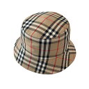 【中古】BURBERRY チェック バケットハット 8026927 ベージュ サイズ:M 【240525】(バーバリー)