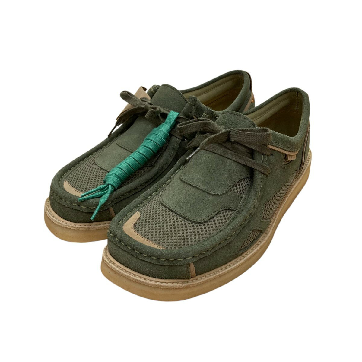 【中古】CLARKS×UNION　WALLABEE UNLA ローカットスニーカー グリーン サイズ：42 1/2 【240525】（クラークス×ユニオン）