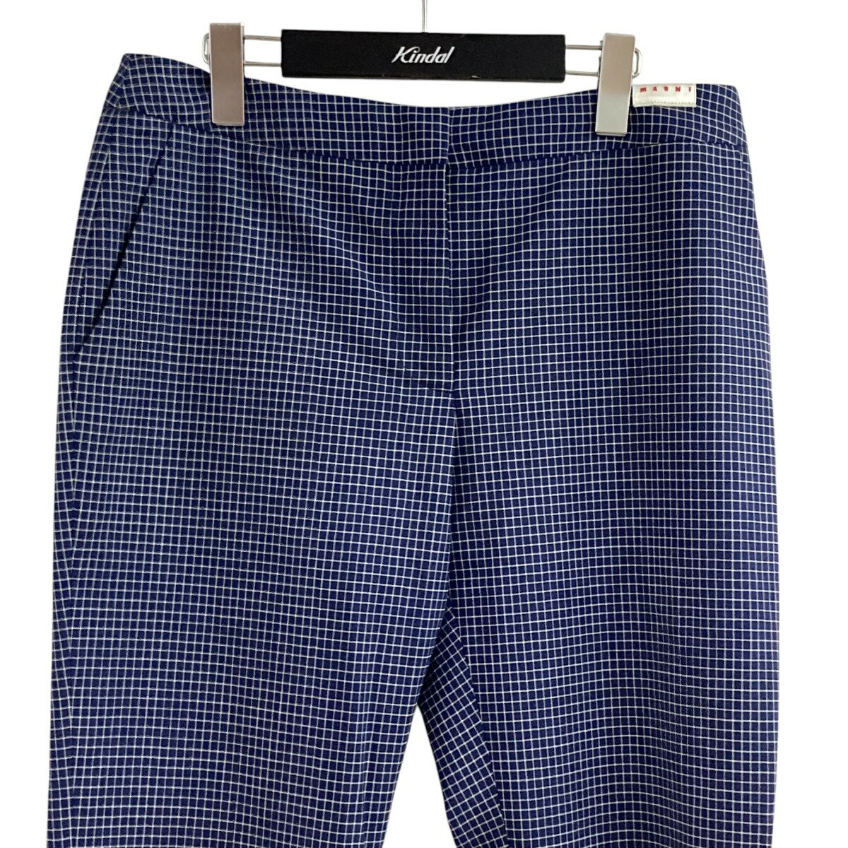 【中古】MARNI　23SS チェックパンツ PAMA0341MU ブルー×アイボリー サイズ：40 【240525】（マルニ）