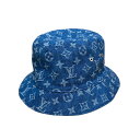 【中古】LOUIS VUITTON バケットハット・モノグラム エッセンシャルバケットハット M78774 インディゴ 【240525】(ルイヴィトン)