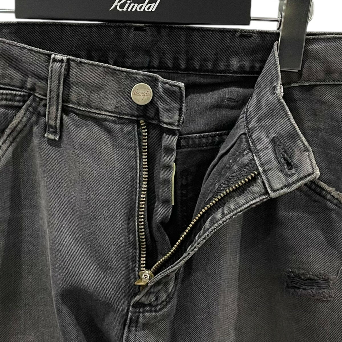 【中古】Wrangler×Ron Herman加工クロップドデニムパンツ WS0019 ブラック サイズ...