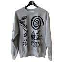 【中古】SASQUATCHfabrix. ETHIOPIA PRINT VINTAGE SWEATSHIRT グレー サイズ:M 【250525】(サスクワァッ...