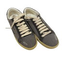 【中古】SAINT LAURENT PARISEMBROIDERED DESTROYED CANVAS スニーカー 549398 グレー サイズ:36【価格見直...