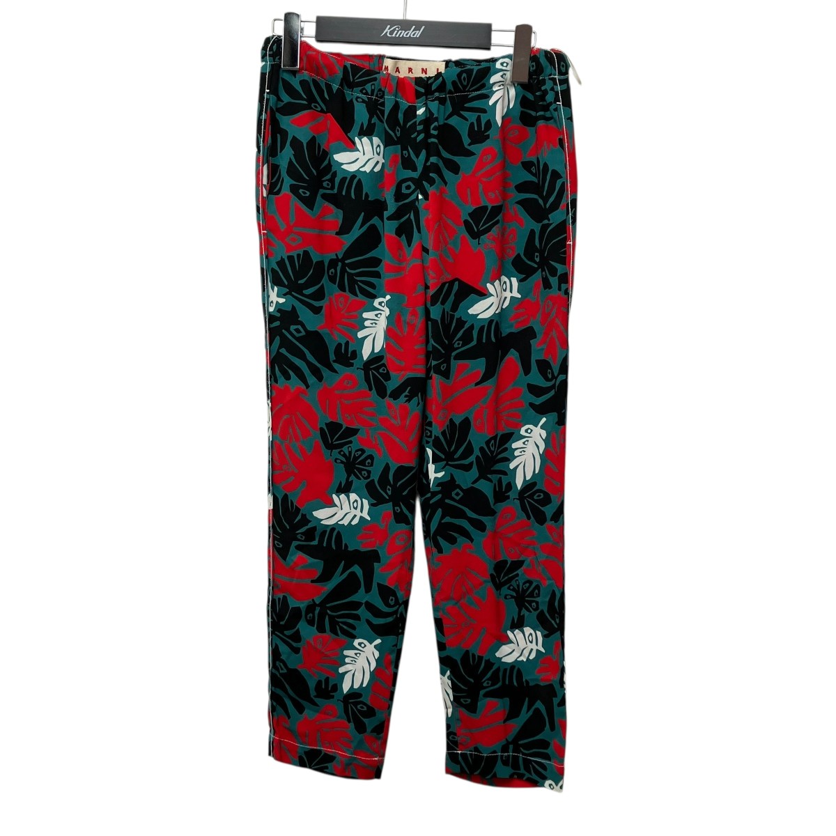 【中古】MARNI 総柄パンツ PAMA014A02TV745 グリーン×レッド サイズ:38 【260525】(マルニ)
