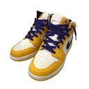 【中古】NIKE Air Jordan 1 Mid スニーカー BQ6931-700 イエロー サイズ:25.0cm 【280525】(ナイキ)