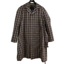 【中古】PRADA バック三角デザインコットンチェックコート SGC214 ブラウン×ベージュ×レッド サイズ:46 【280525】(プラダ)(4)