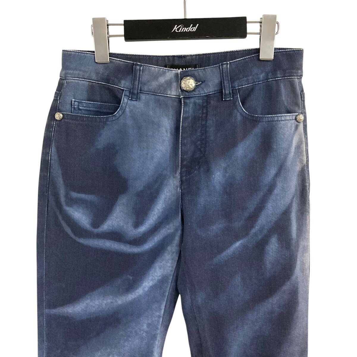 【中古】CHANEL　パンツ ネイビー×ホワイト サイズ：34 【280525】（シャネル）