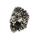 【中古】GUCCI ライオンヘッド リング シルバー、ブラック サイズ:12号 【290525】(グッチ)