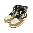 【中古】NIKE×TRAVIS SCOTT Jordan 1 RETRO High OG CD4487 100 ベージュ サイズ:27.5 【280525】(ナ...
