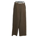 【中古】ZIGGY CHENPLEATED DROP CROTCH TROUSERS パンツ ブラウン サイズ:38【価格見直し】