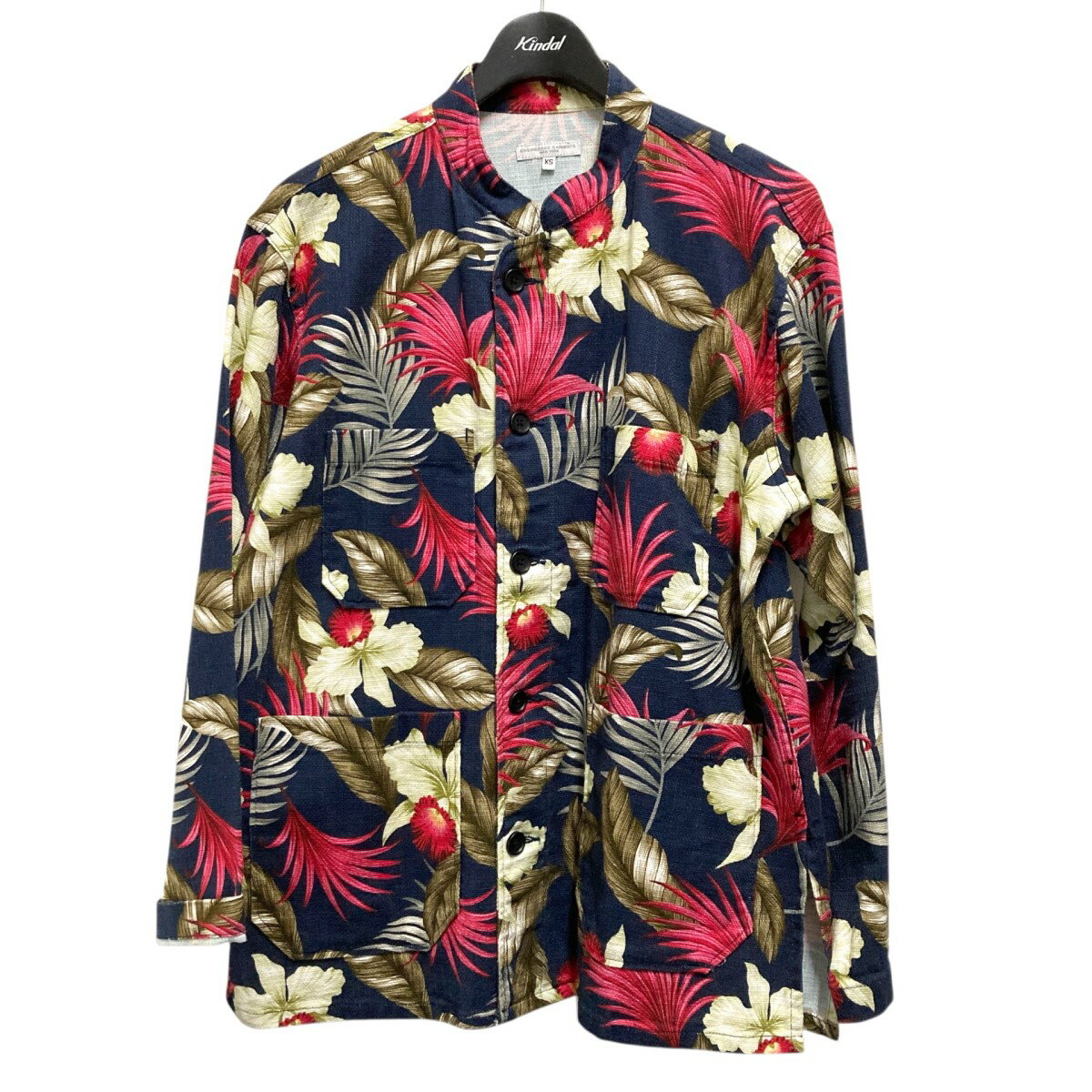 【中古】Engineered Garments フローラル 総柄ジャケット ネイビー×レッド サイズ:XS 【290525】(エンジニアードガーメンツ)