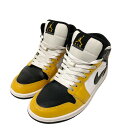 【中古】NIKE AIR JORDAN 1 MID ハイカットスニーカー DQ8426 701 イエロー サイズ:25.5cm 【300525】(ナイキ)