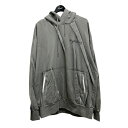 【中古】FENG CHEN WANG PLEATED AND PRINTED HOODIE プルオーバーパーカー FF12HOO402G グレー サイズ:S 【...