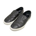 【中古】HERMES レザースリッポン スニーカー ブラック サイズ:43 【300525】(エルメス)