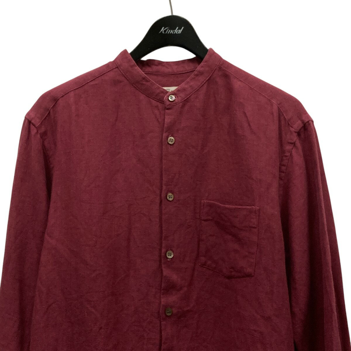 【中古】CONFECT　ノーカラーリネンシャツ 02191-0029 レッド サイズ：4 【300525】（コンフェクト）