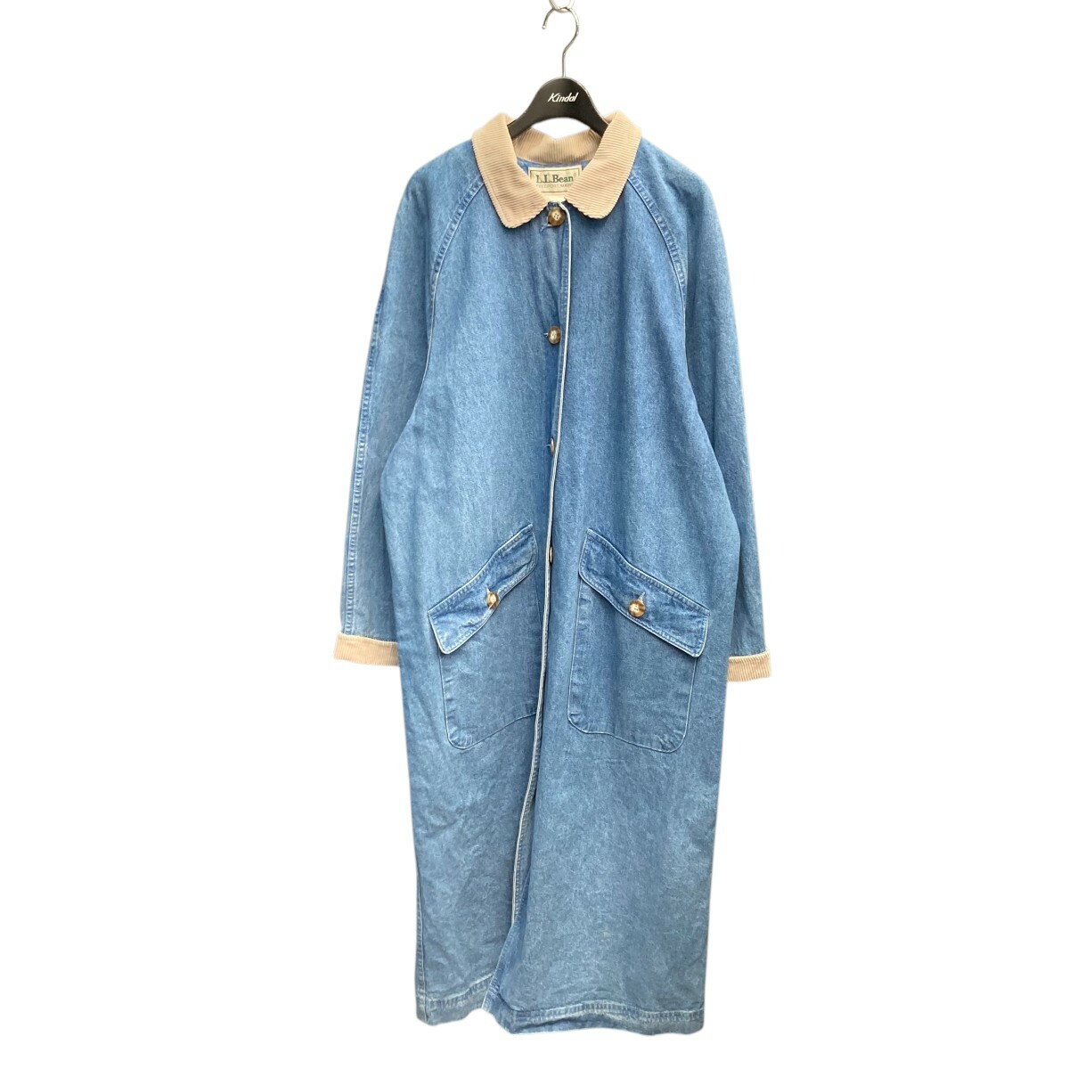 【中古】L.L.Bean 70〜80s USA製 襟コーデュロイデニムコート デニムコート インディゴ サイズ:L 【300525】(エルエルビーン)