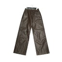 【中古】MAISON SPECIAL Washed Vegan Leather Wide Straight Pants レザーパンツ 21232465103 ブ...