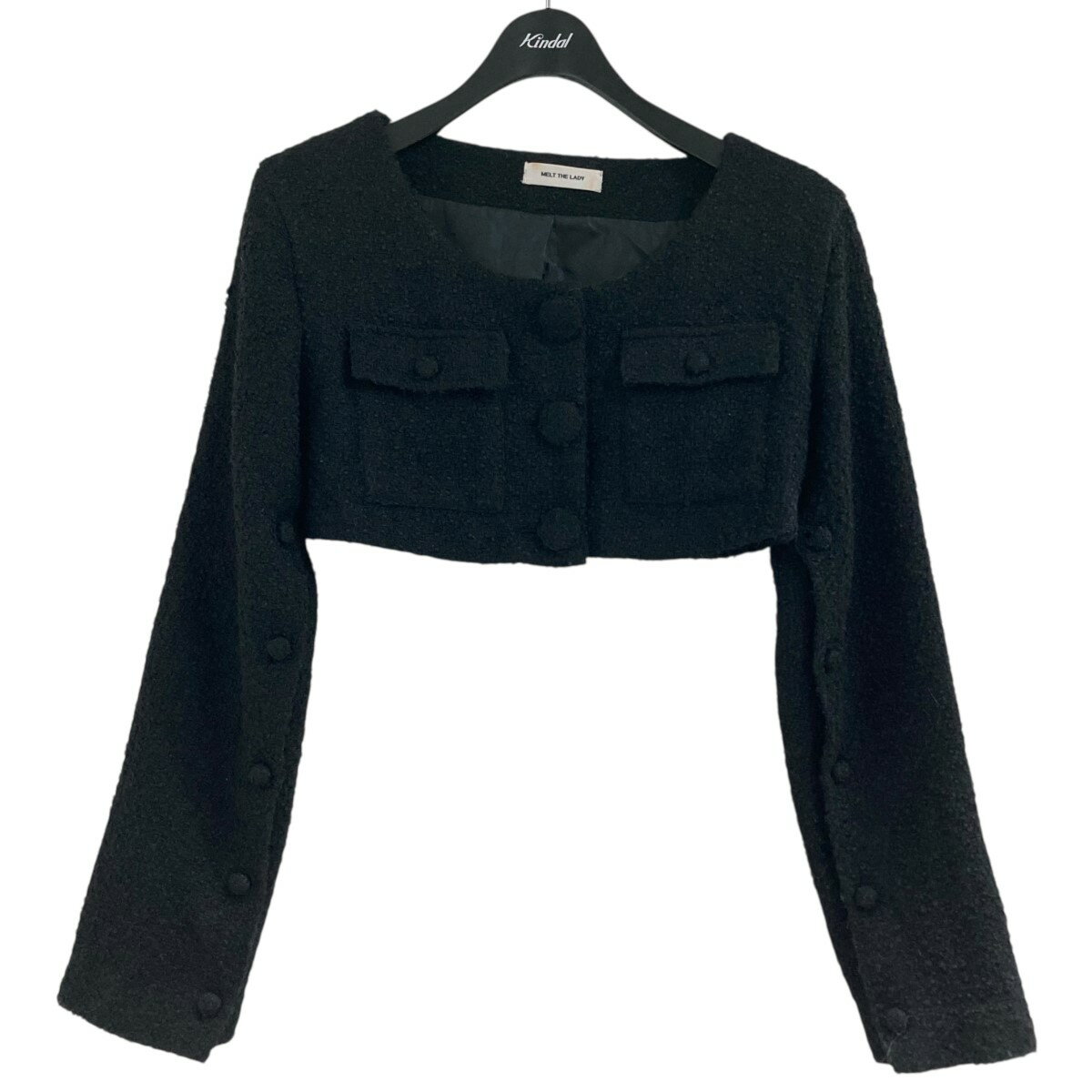 【中古】MELT THE LADY　ツイードジャケット ML31186 ブラック サイズ：F 【310525】（メルトザレディ）