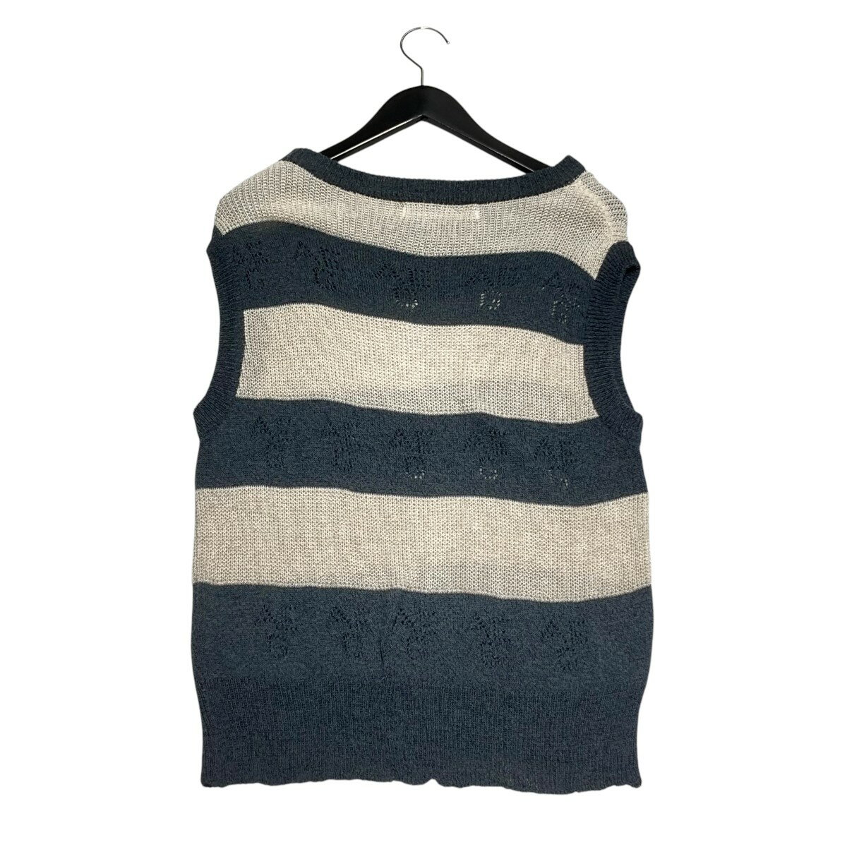 【中古】ABELIA EDOWARD GOUCHAボーダー ニットベスト 22CPKN01 ホワイト サイズ：3【価格見直し】