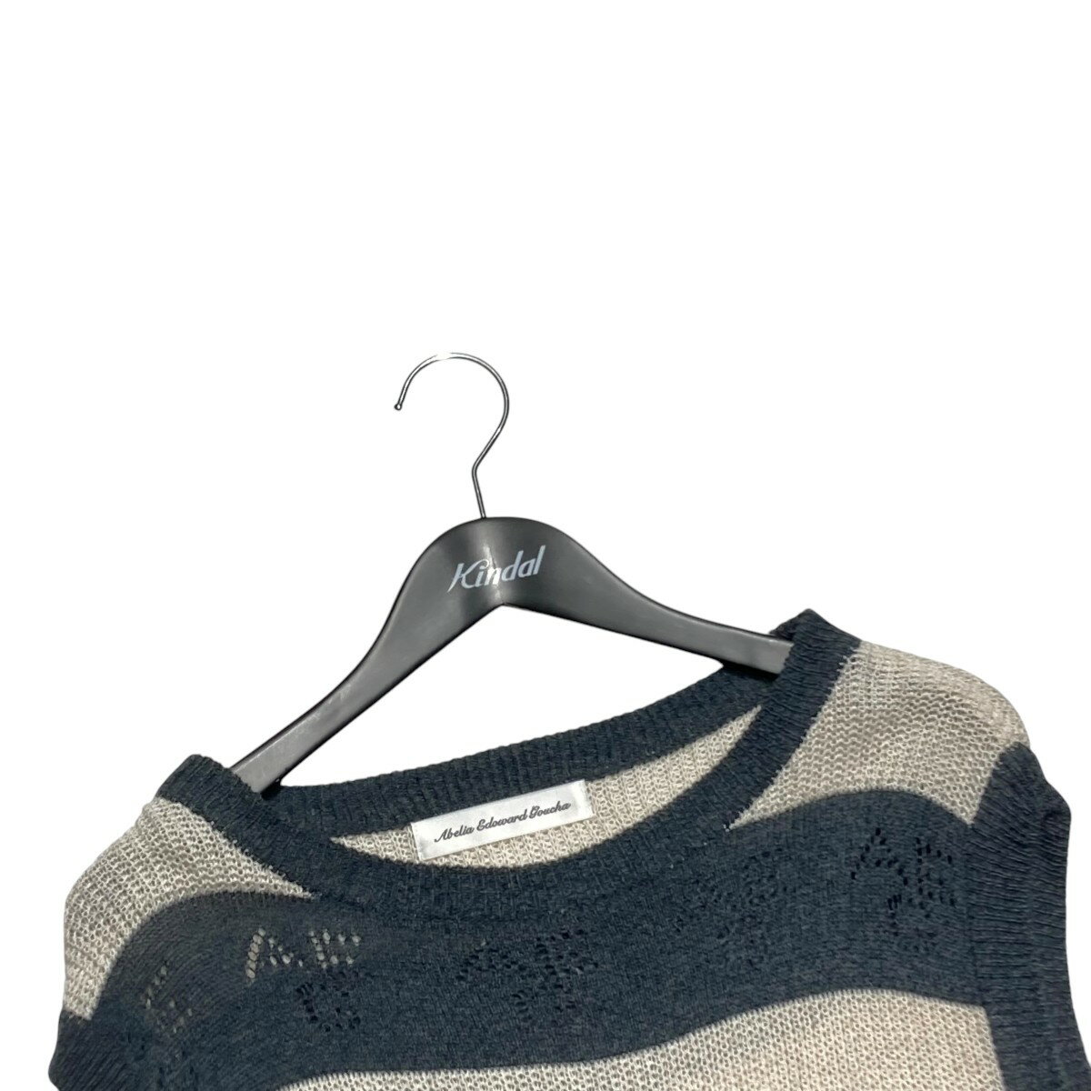 【中古】ABELIA EDOWARD GOUCHAボーダー ニットベスト 22CPKN01 ホワイト サイズ：3【価格見直し】