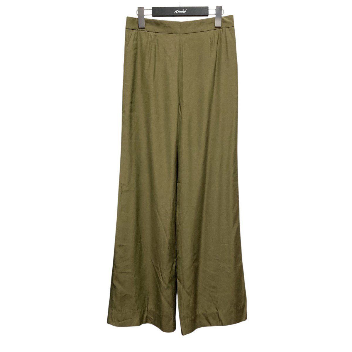 【中古】INDIVIワイドパンツ 127 62300 オリーブ サイズ:40【価格見直し】