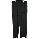 【中古】AURALEE25SS 「WOOL HERRINGBONE CARGO」 ウールヘリンボーンカーゴパンツ A25SP02CH ブラック サイズ:4【価格見直し】