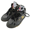 【中古】OFFWHITE×NIKE 「AIR JORDAN5 RETRO SP」ハイカットスニーカー ブラック×ファイアレッド サイズ:25.5cm 【0306...