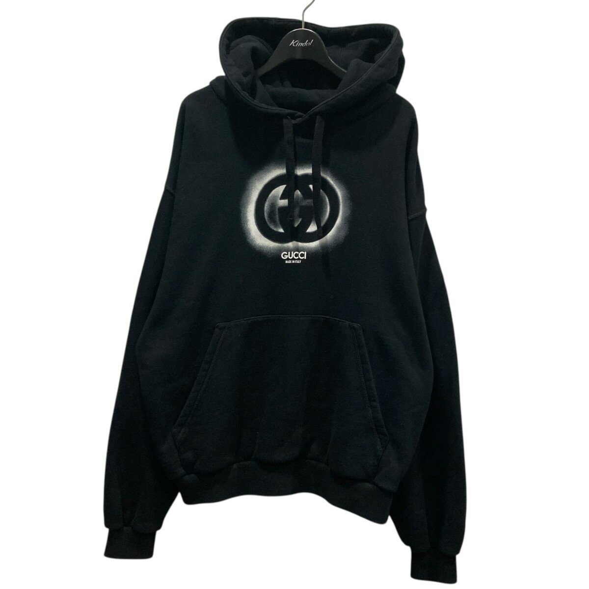 【中古】GUCCI 24SS インターロッキングGプルオーバーパーカー 770839 ブラック サイズ:S 【040625】(グッチ)