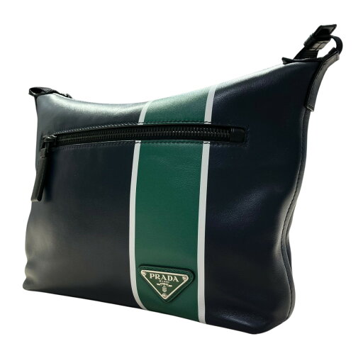 【中古】PRADA ショルダーバッグ 2VH078 グリーン×ネイビー 【040625】(プラダ) 【中古】PRADA ショルダーバッグ 2VH078 グリーン×ネイビー 【040625】(プラダ)