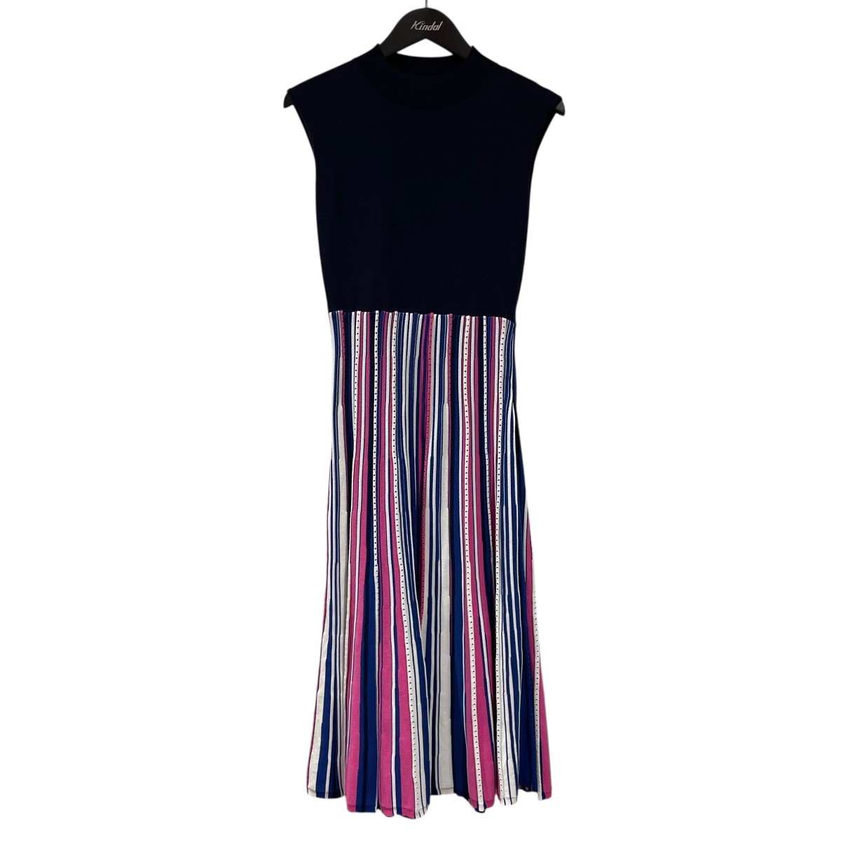 【中古】FRAY IDドレス FWNO184594 ピンク×ネイビー サイズ：SIZE Free【価格見直し】(4)