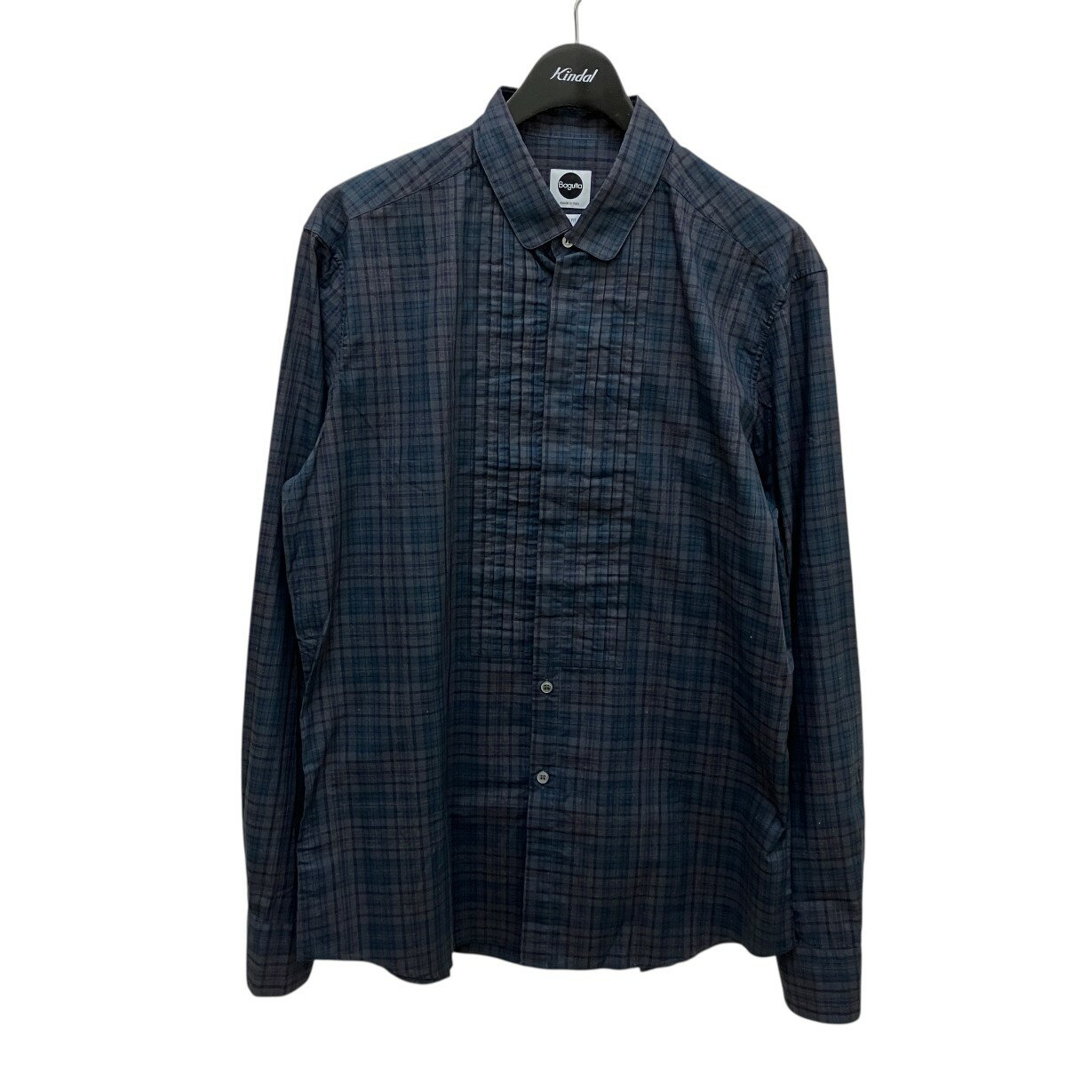 Rakuten - 【中古】BAGUTTA　チェック 長袖シャツ 04185 グレー×グリーン サイズ：L 【060625】（バグッタ）