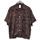 【中古】MISTER GENTLE MAN PAISLEY PATTERNED CAMP COLLAR SS SHIRT 総柄オープンカラーシャツ 開襟シャツ MGS-SSH09 ブラック×ブラウン サイズ:S 【060625】(ミスタージェントルマン)