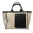 【中古】Valextra ハンドバッグ ベージュ×ブラック 【080625】(ヴァレクストラ)(4)