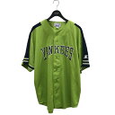 【中古】GENUINE MERCHANDISE STARTER YANKEES ベースボールシャツ 黄緑 サイズ:XL 【080625】(ジェニュインマーチャン...