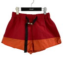 【中古】sacai ベルテッドショートパンツ レッド サイズ:0 【080625】(サカイ)