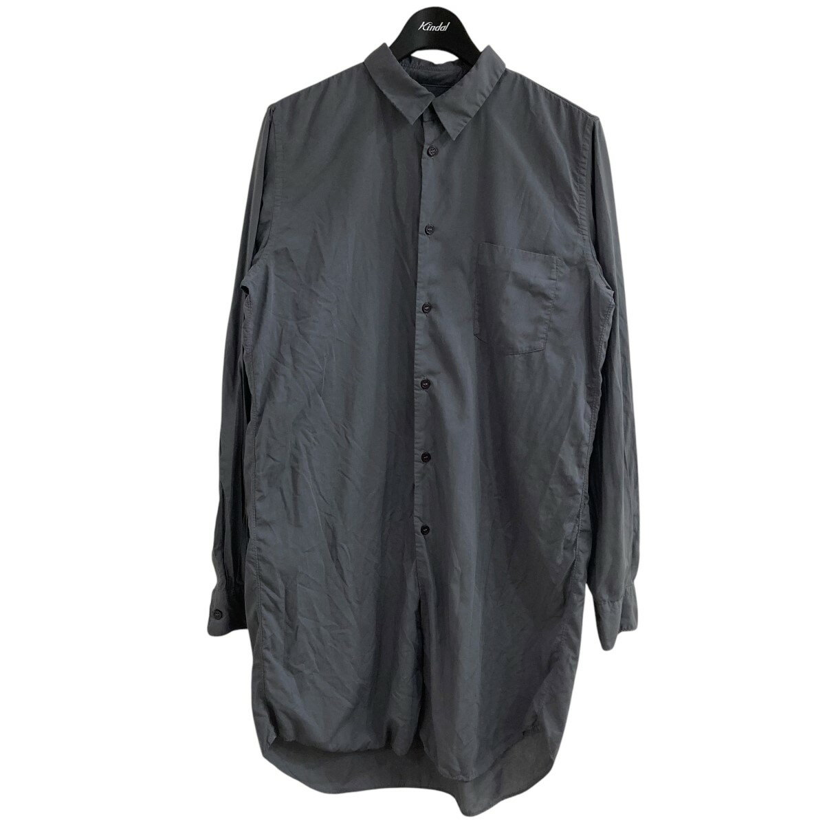 【中古】BLACK COMME des GARCONS　ヨーク切替ロングシャツ グレー サイズ：L 
