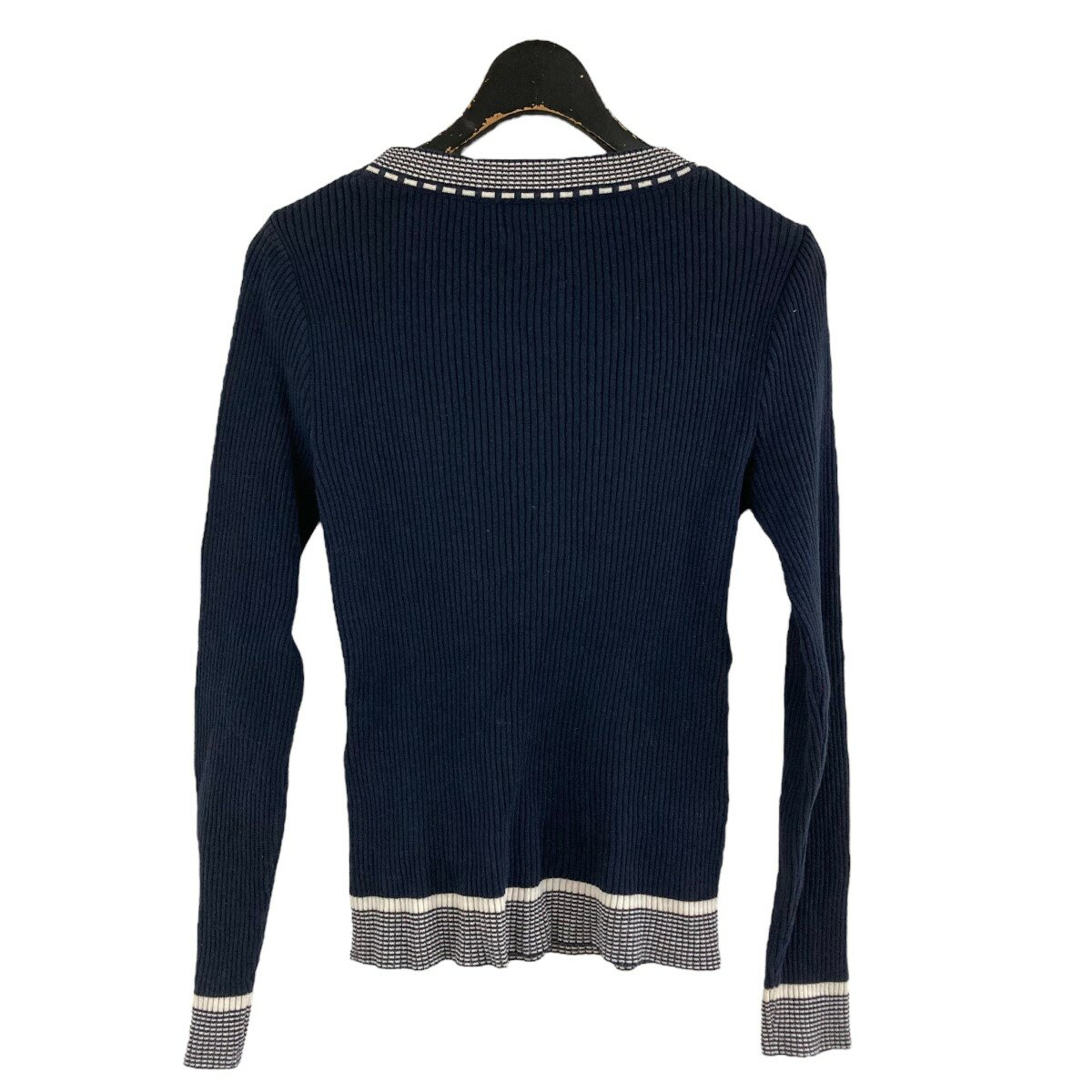 【中古】courreges　リブニット ネイビー サイズ：38 【080625】（クレージュ）