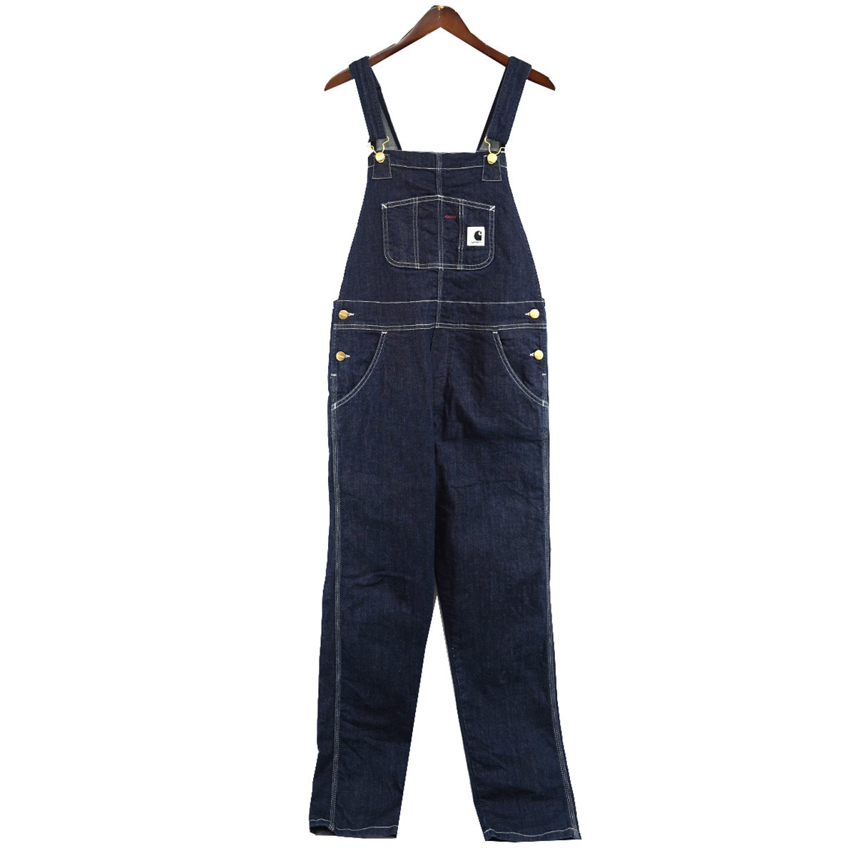 【中古】CARHARTT WIPW’ BIB OVERALL ウィメンズ ビブ ロゴ オーバーオール パンツ インディゴ サイズ:S【価格見直し】