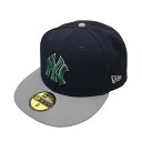 【中古】New Era ヤンキース キャップ ネイビー×グレー サイズ:63.5cm 【090625】(ニューエラ)(4)