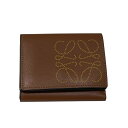 【中古】LOEWE アナグラム 三つ折り財布 C500TR2X01 ブラウン 【100625】(ロエベ)