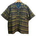 【中古】Needles24SS/ S/S ONE-UP SHIRT - PE/CU/N/C/R CHIFFON STRIPE JQ. シアーシャツ OT145 ネイビー サイズ:XL【価格見直し】