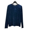 【中古】MACPHEE ベロア ロングスリーブプルオーバー 長袖スウェット 12-03-34-03202 ネイビー サイズ:S 【120625】(マカフィー)