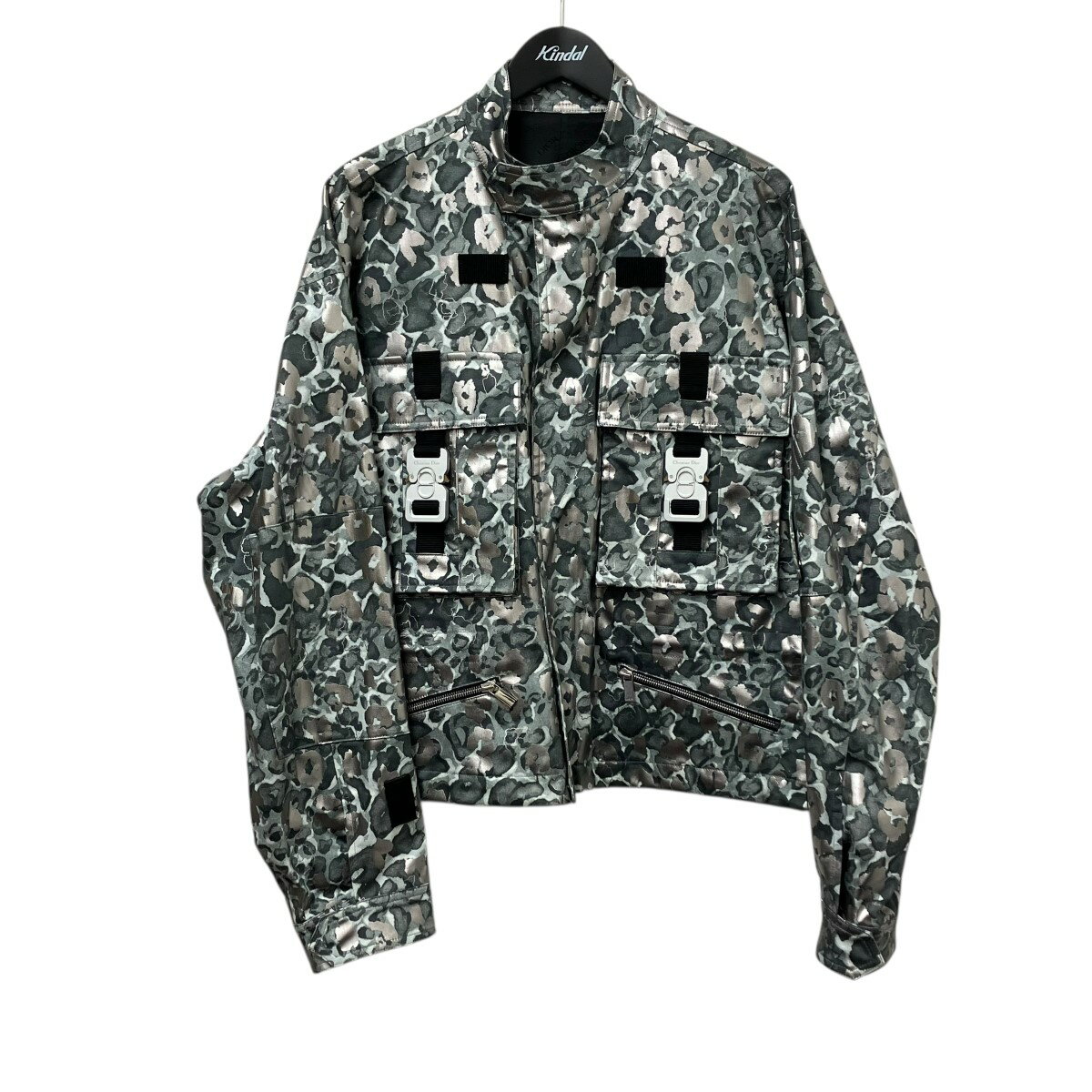 【中古】DIOR レオパード柄 ジャケット 933C401A4566 シルバー×グレー サイズ:54 【130625】(ディオール)