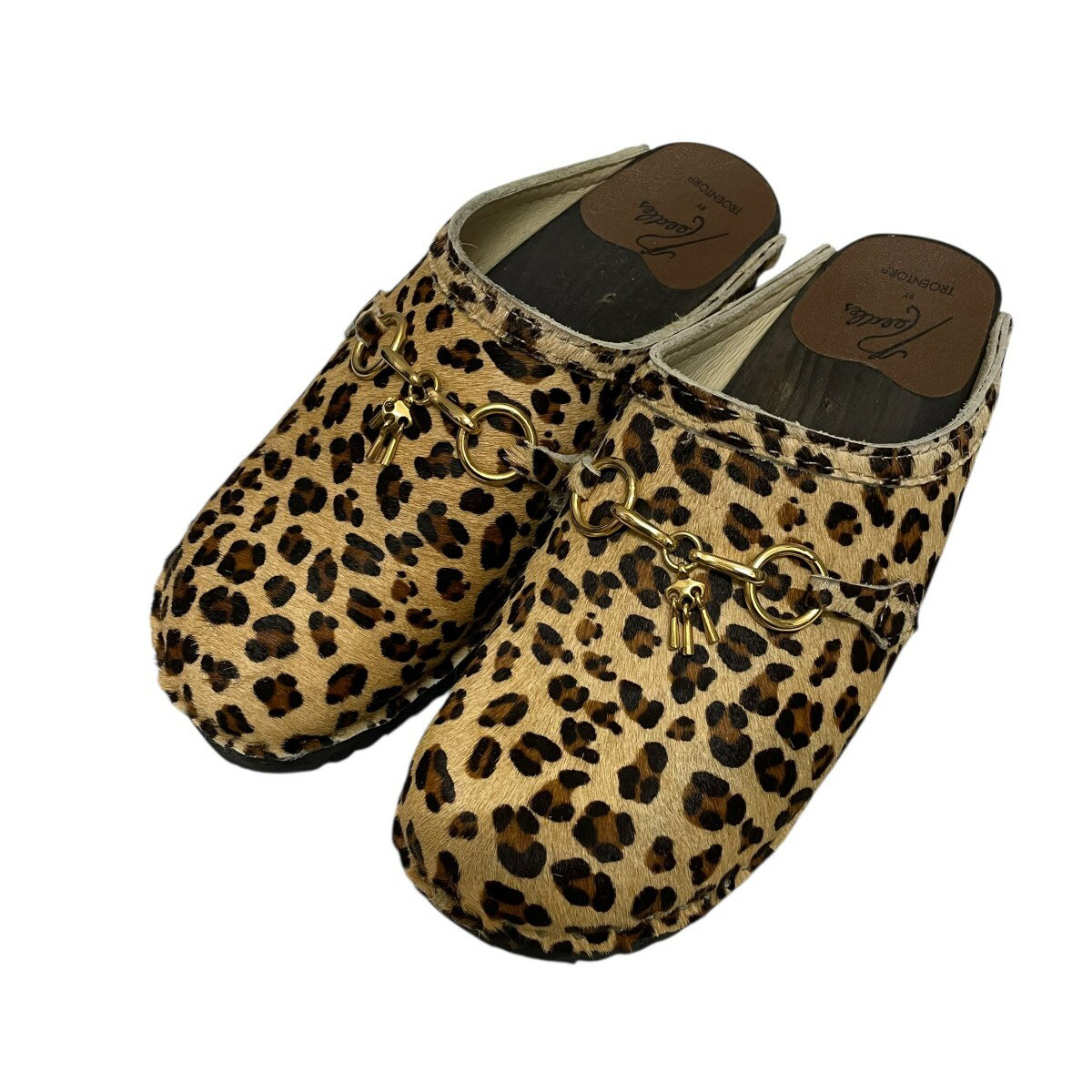 【中古】NeedlesTROENTORP ハラコレオパードサンダル ブラウン サイズ：37【価格見直し】