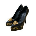 【中古】VERSACE メデューサパンプス ブラック サイズ:37 【150625】(ヴェルサーチ)