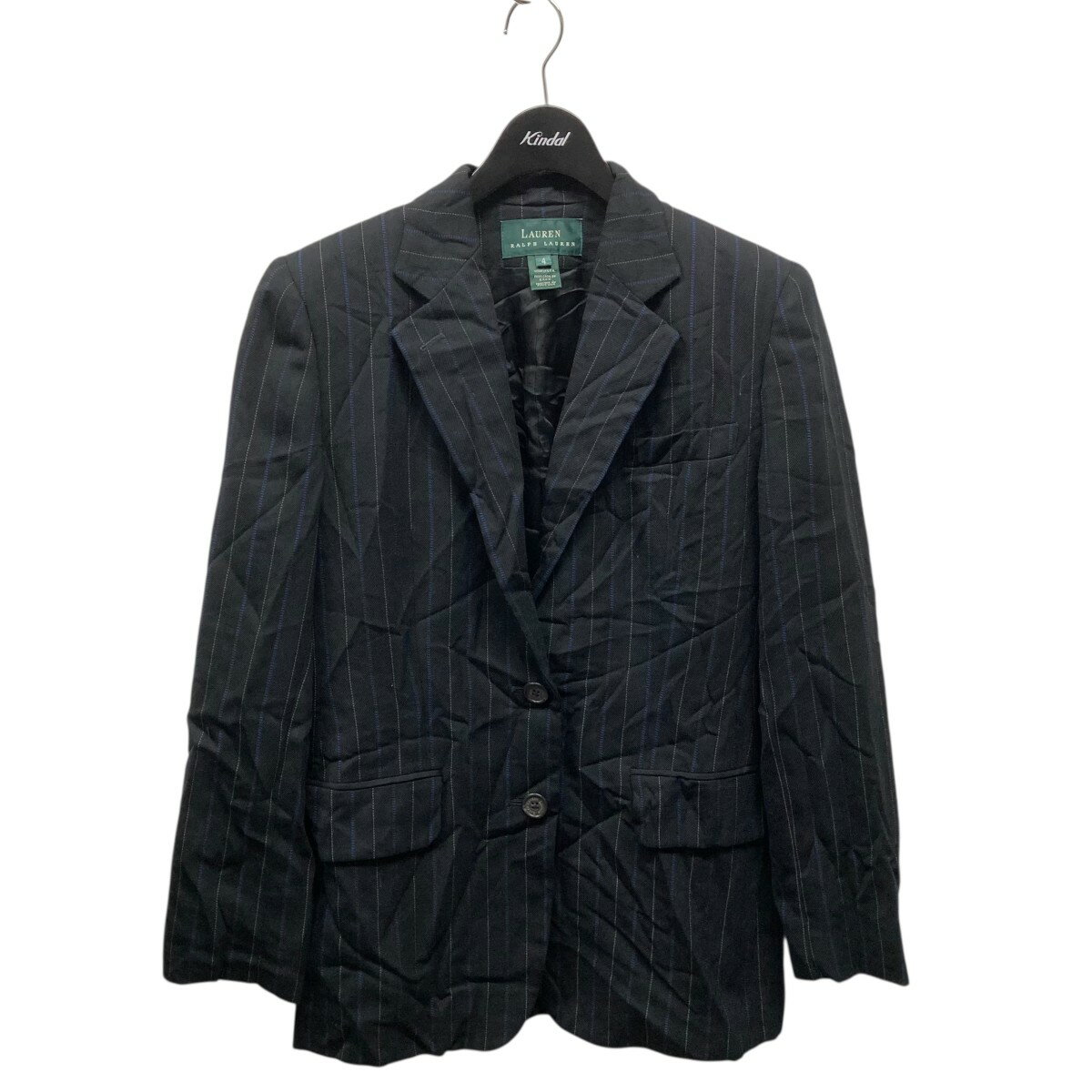 【中古】LAUREN RALPH LAUREN テーラードジャケット ブラック サイズ:4 【160625】(ローレン ラルフ ローレン)